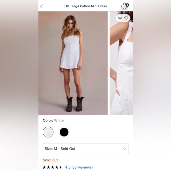 Urban Outfitters Teega Button Mini Dress (NEW) super cute & with pockets!! - Picture 2 of 12
